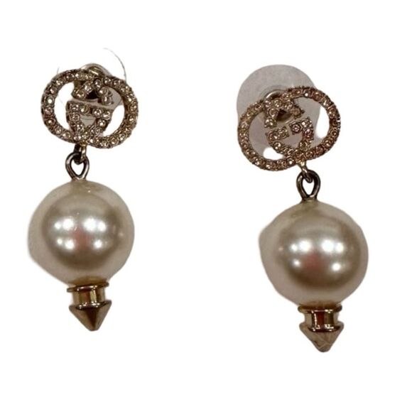 Gucci Interlocking Earrings with Pearl - Picture 1 of 7